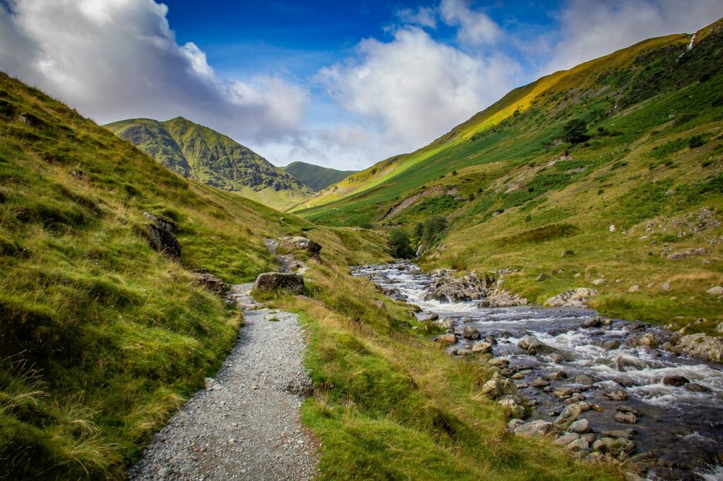 Infinitas Futures Homepage mountains, trail, nature, stream, river, rocks, pathway